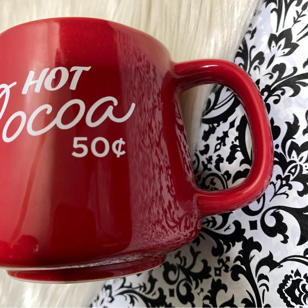 target : vintage hot cocoa red and white bistro coffee tea cup mug